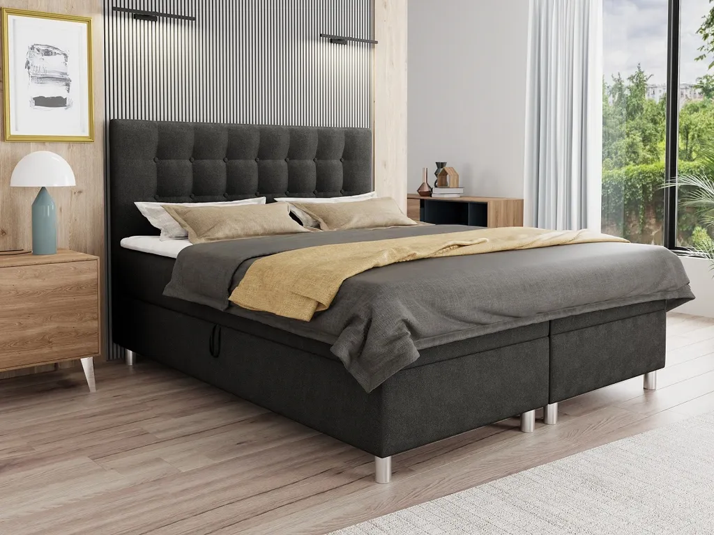 Boxspringbett BRILL 160X200 Doppelbett Ehebett Mit Zwei Bettkästen Inkl. Matratzen Und Topper – Bild 4