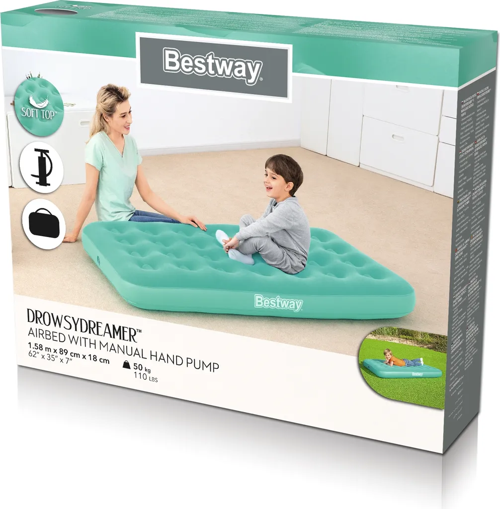 Bestway® DrowsyDreamer™ Luftbett Mit Handpumpe 158 X 89 X 18 Cm, Sortiert – Bild 5