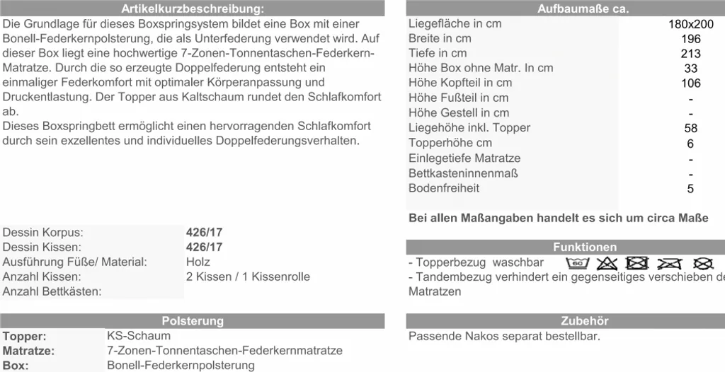 Boxspringbett ROMY Doppelbett Als Polsterbett Grau Cord Optik 180 X 200 Cm – Bild 4