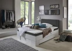 Relita Futonbett SANDRO 140 X 200 Cm Liegefläche Mit Polsterkopfteil, Inkl. Lattenrost Und Matratze, Ausführung Weiß