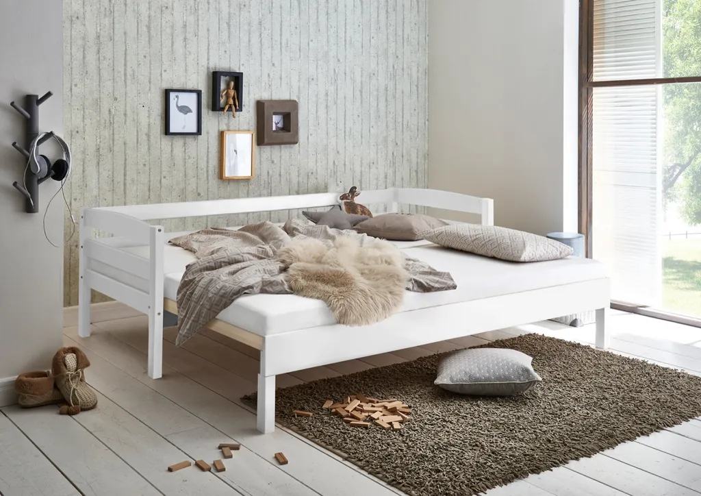 Relita Funktionsbett EMILIA 90/180x200, Buche Massiv Weiß; EB2041117 – Bild 2