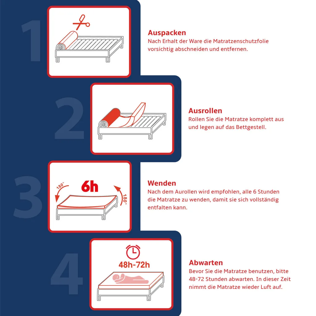 Matratze KEPLER 180x200 Cm Taschenfederkern Höhe Ca. 20 Cm H2 H3 Premium Jersey Bezug – Bild 9