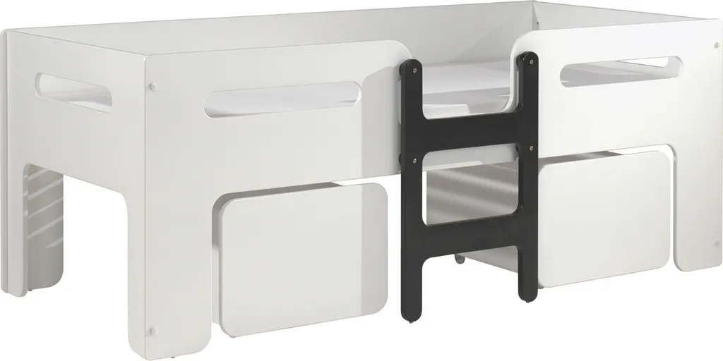 Vipack Luca Einzelbett 90 X 200 Cm In 80 Cm Höhe, Weiß – Bild 3