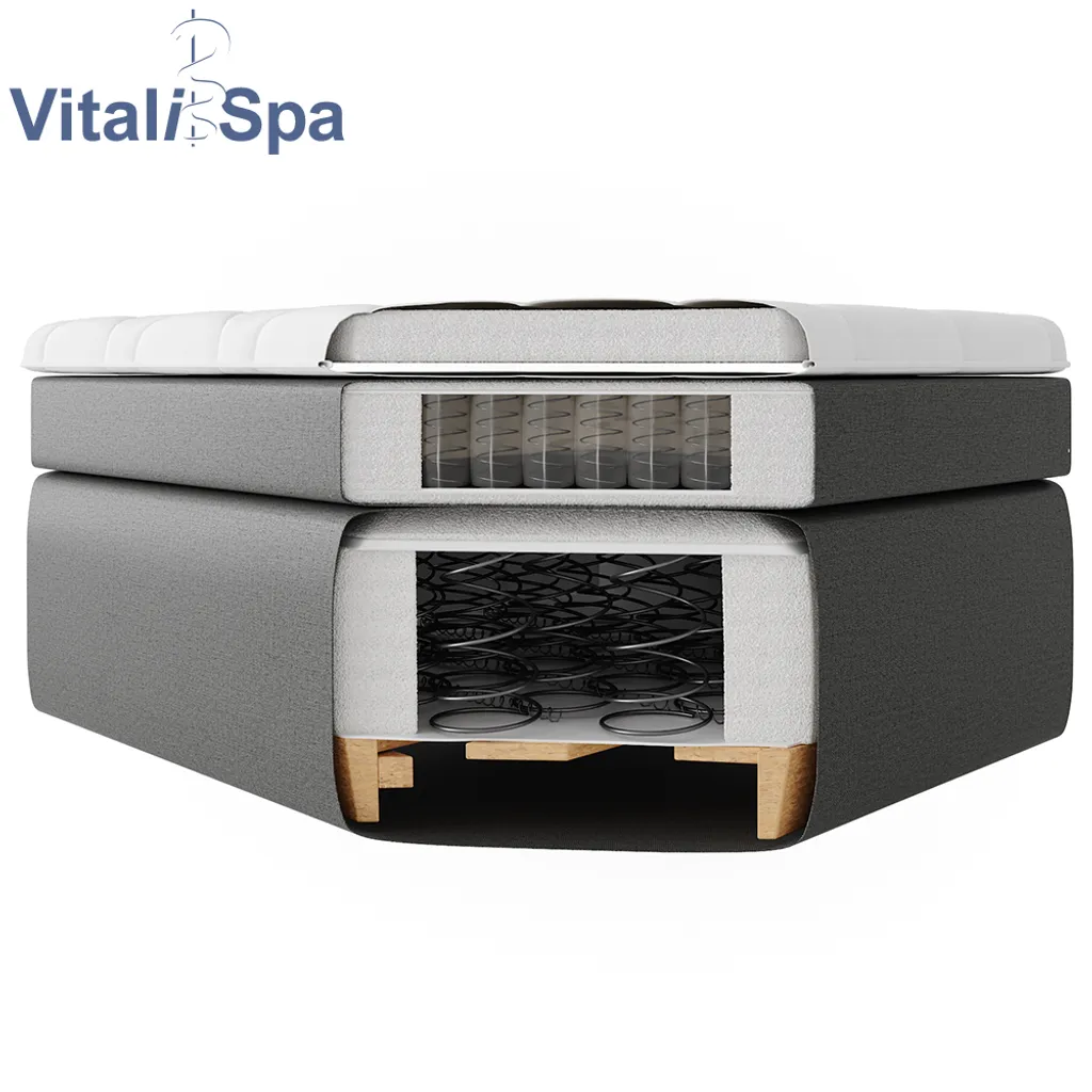 VitaliSpa Boxspringbett Grau Mit Topper Philly 180x200 Cm Möbelstoff – Bild 7