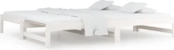 VidaXL Tagesbett Ausziehbar Weiß 2x(90x200) Cm Massivholz Kiefer