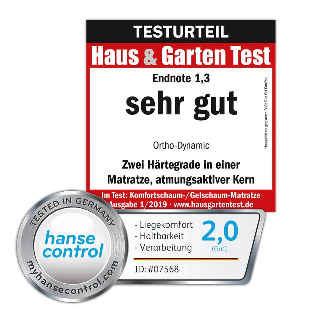 HOME DELUXE - Matratze Ortho DYNAMIC 140 X 200 Cm Weich - Mittelfest Doppelmatratze Komformatratze Waschbare Matratze – Bild 7