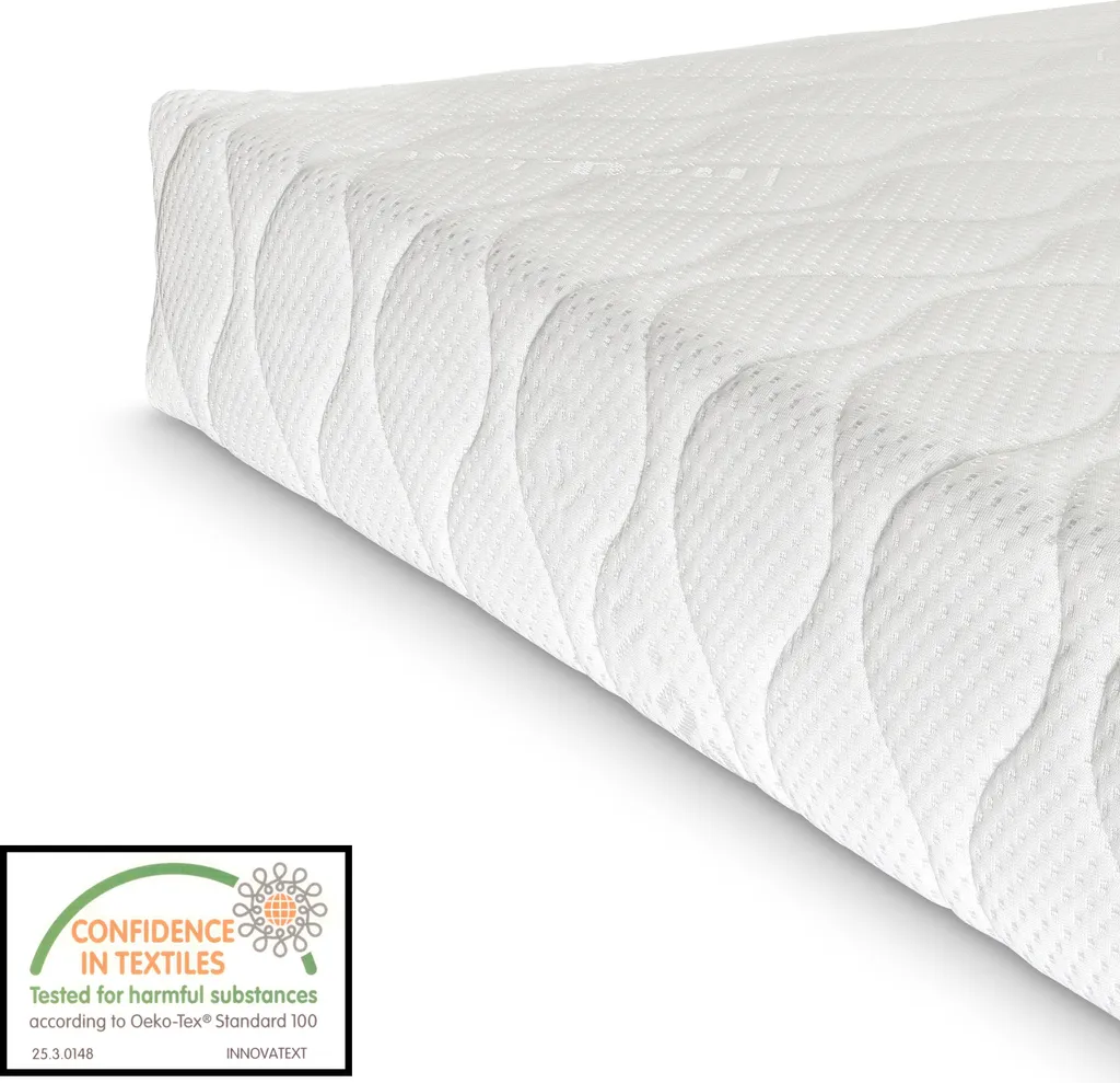 Holzbett Nakkila Mit Matratze 120x200 Cm Einzelbett Mit Kaltschaummatratze Standard 100 Jugendbett Gästebett Kiefernholz Matt Weiß – Bild 7