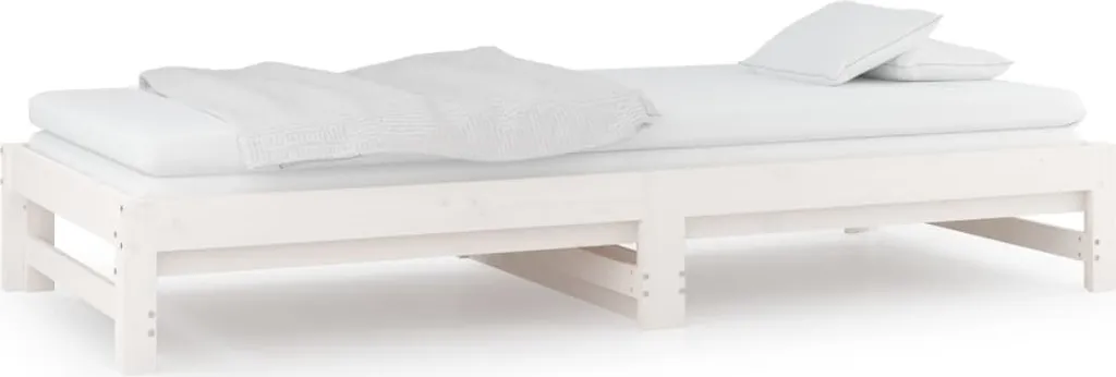 VidaXL Tagesbett Ausziehbar Weiß 2x(90x200) Cm Massivholz Kiefer – Bild 6