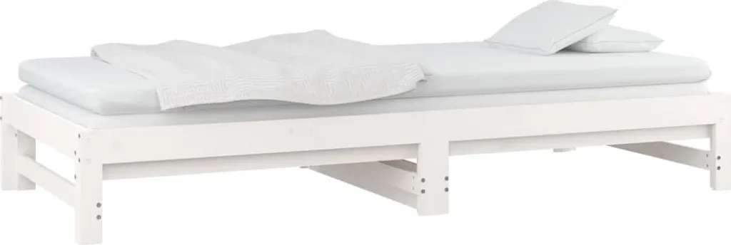 VidaXL Tagesbett Ausziehbar Weiß 2x(90x200) Cm Massivholz Kiefer – Bild 7