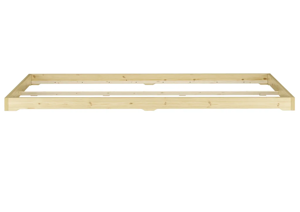 Futonbett Platzsparend Extra Niedriges Studentenbett 140x200 Fichte Tanne Geölt V-60.47-14Rollrost Inkl. – Bild 4