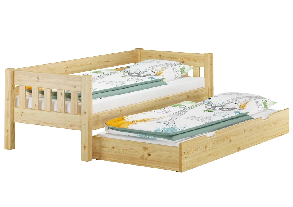 Kieferbett Natur Einzelbett 90x200 Massivholz-Bettgestell Sofabett Mit Wählbarem Zubehör V-60.53-09Rollrost Inkl. – Bild 10