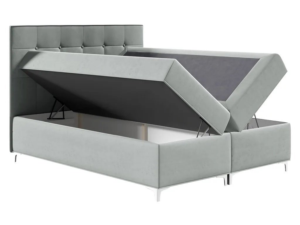 Mirjan24 Boxspringbett Snake, Doppelbett Mit Zwei Bettkästen Für Die Bettwäsche, Ehebett Mit Topper Und Kopfteil (Fresh 37, Größe: 160x200 Cm) – Bild 4