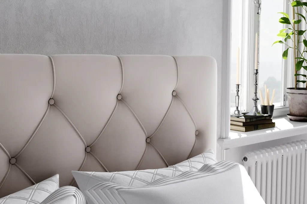 FURNIX Boxspringbett EFANDI 180x200 Cm Polsterbett Mit 2 Bettkasten Topper BEIGE – Bild 5