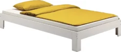 Futonbett Einzelbett THOMAS 90 X 200 Cm Kiefer Massiv Weiß Lackiert