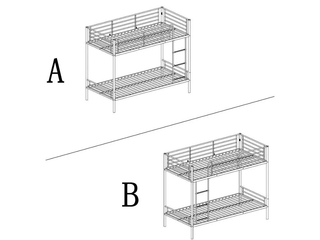 Etagenbett - 2 X 90 X 190 Cm - Schwarz - DUOTIS II