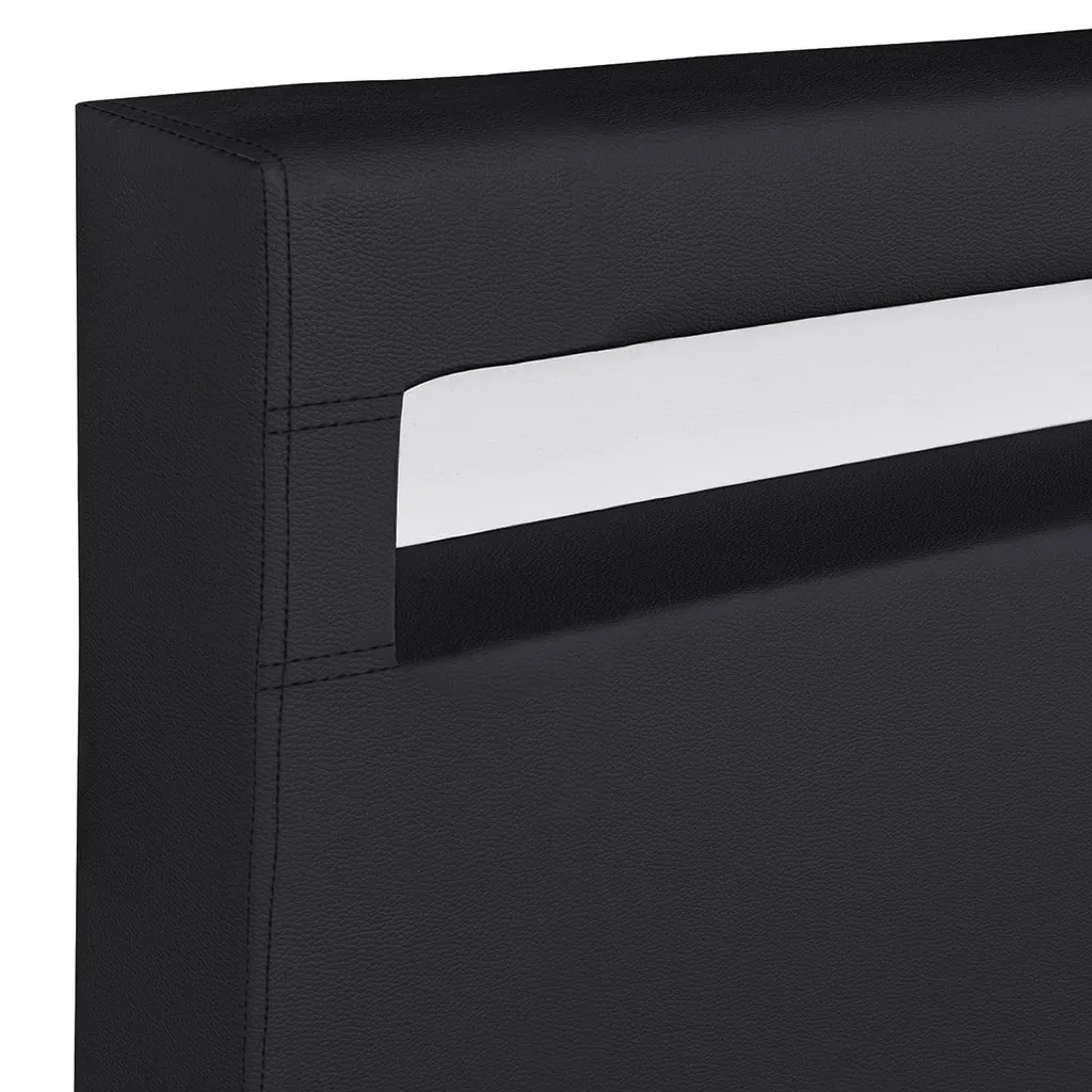 Juskys Polsterbett Paris 140 X 200 Cm Schwarz – Bettgestell Mit LED Beleuchtung, Lattenrost & Kopfteil – Kunstleder & Holz – Bett Jugendbett – Bild 8