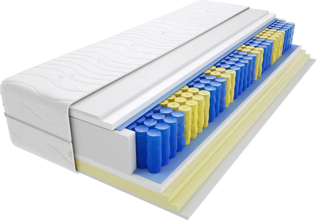 Matratze 160x180 Cm Doppelmatratze, H2 & H3 Federkernmatratze, Taschenfederkernmatratze 21 Cm Hoch Visco Memory Hypoallergene, HR-Schaum, Wendematratze Mit Klimafaser, Gesteppter Bezug Uberto – Bild 6