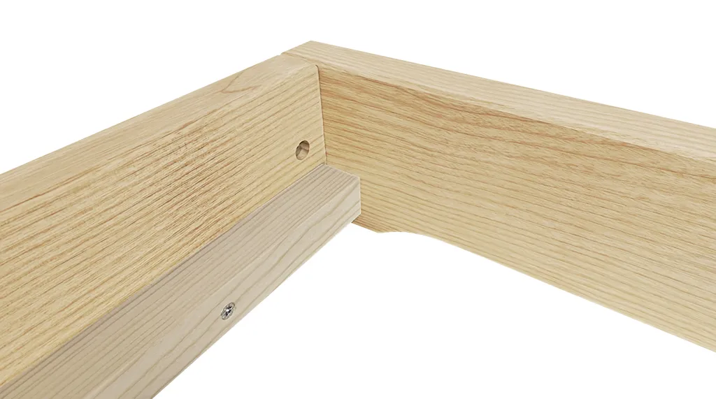 Futonbett Platzsparend Extra Niedriges Bodenbett 140x200 Esche Geölt V-60.47E-14Rollrost Inkl. – Bild 7