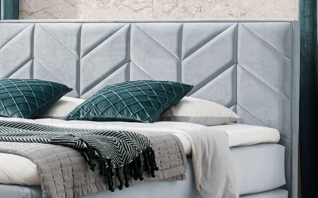 MKS MEBLE Boxspringbett - Doppelbett Mit Multipocket-Matratze - Polsterbett Mit Kopfstütze - Deko Bed Pino 200 X 200 Cm - H4 Hellgrau – Bild 4