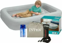 Intex Kinder - Luftmatratze - Einzel - Mit Handpumpe Und Reparatuset - 168x107x25 Cm - PVC - Beige