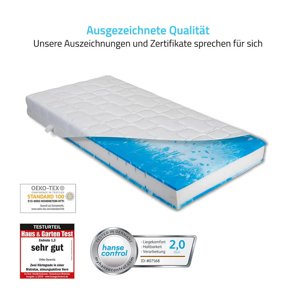 HOME DELUXE - Matratze Ortho DYNAMIC 140 X 200 Cm Weich - Mittelfest Doppelmatratze Komformatratze Waschbare Matratze – Bild 5