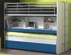 Bonny Etagenbett 90 X 200 Cm Weiß / Blau, Matratze:Ohne