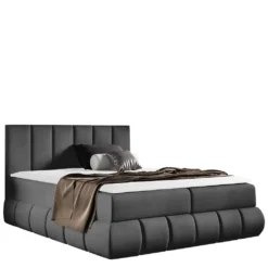 Mirjan24 Boxspringbett Venezia, Ehebett Mit Zwei Bettkästen, Doppelbett Mit Topper, Schlafzimmer (Kronos 22 Größe: 180x200 Cm)