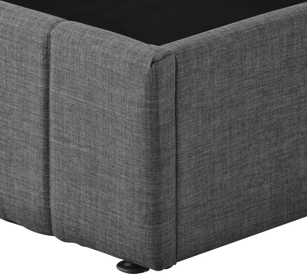 Merax Hydraulisches Boxspringbett 140x200cm Polsterbett Mit Bettkasten Und Lattenrost, Doppelbett Stauraumbett Aus Leinen, Grau – Bild 6
