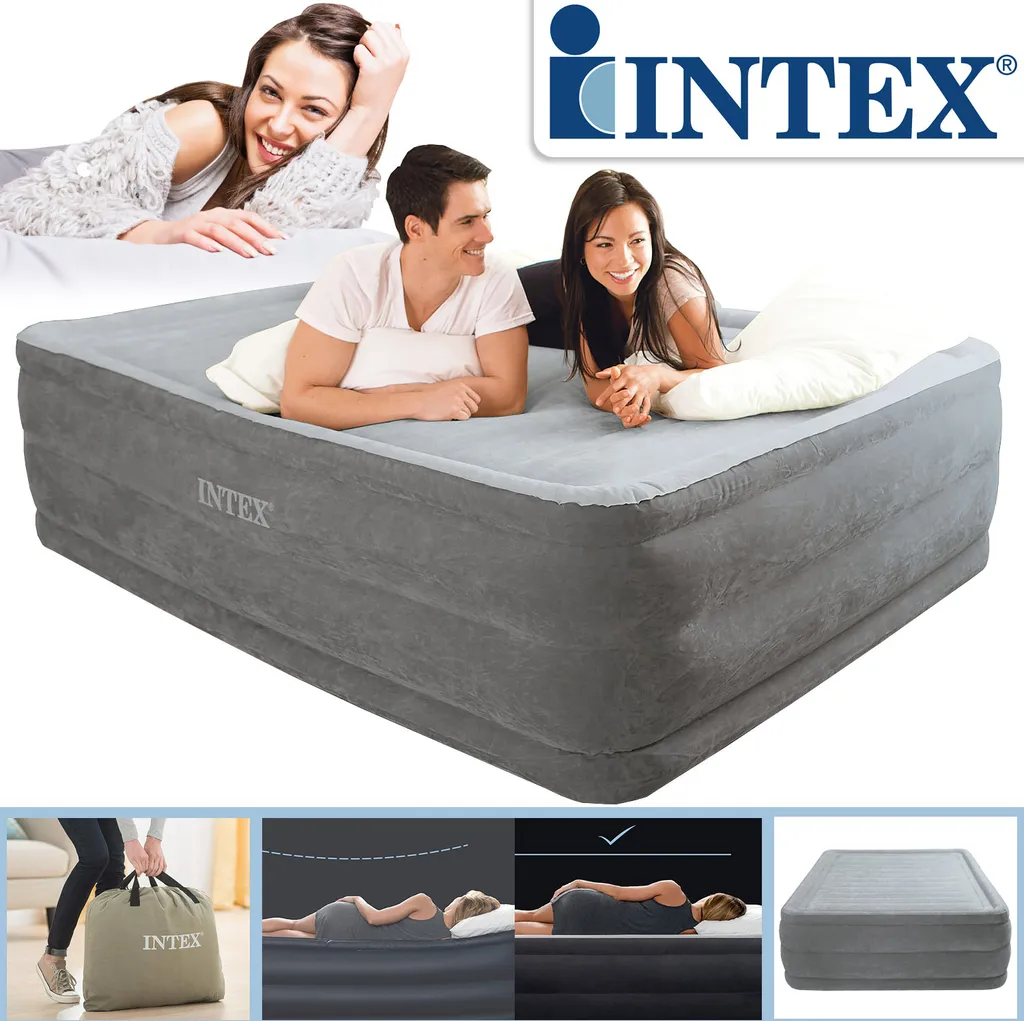 Intex Comfort Plüsch Luftbett PVC 152x203x46 Cm Weiß 64414 – Bild 9