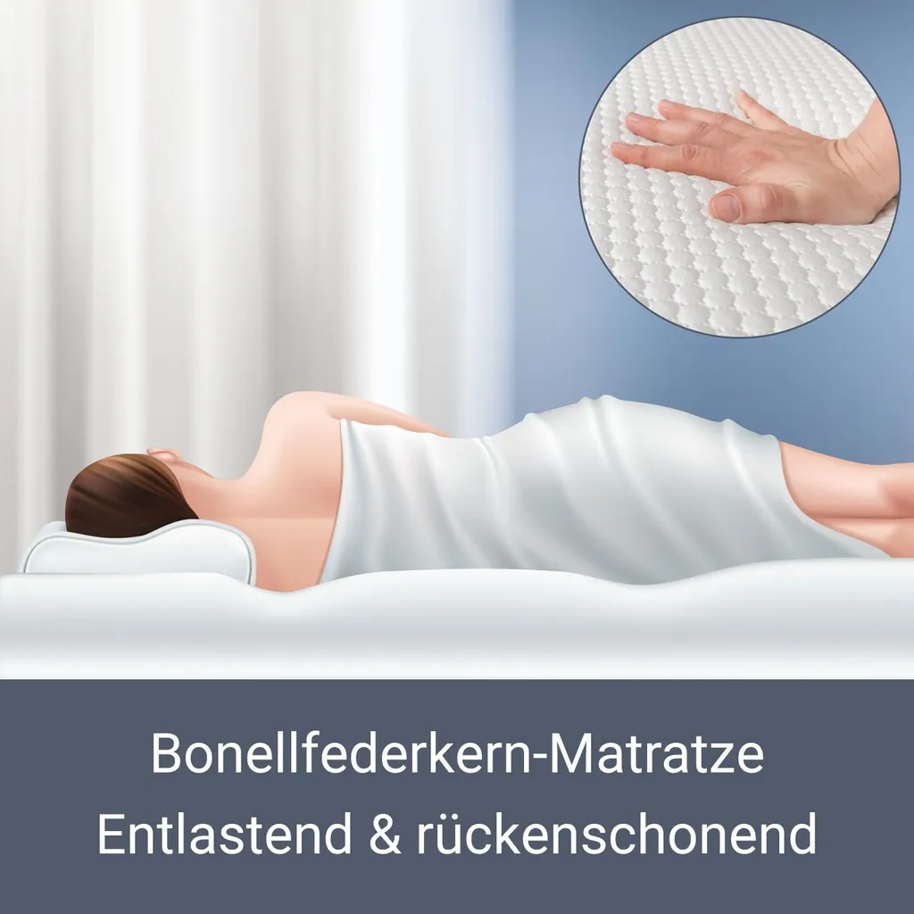 Juskys Boxspringbett Norfolk 180 X 200 Cm – LED Beleuchtung, Bonell-Matratzen, Topper & Kunstleder – 66 Cm Komforthöhe – Schwarz – Bett Doppelbett – Bild 3