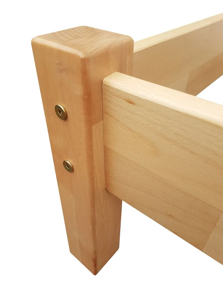 Einzelbett Jugendbett 100x200 Buche Natur Massivholzbett Futonbett Zubehör Wählbar V-60.84-10Rollrost Inkl. – Bild 8