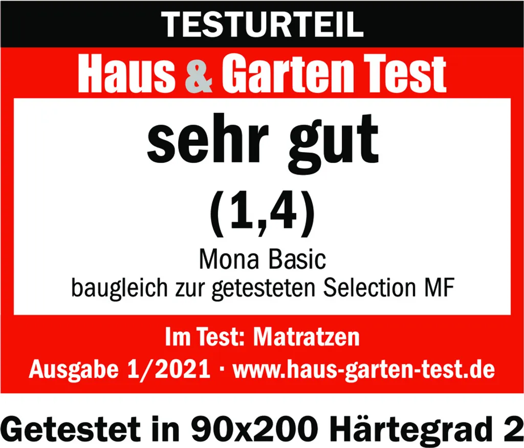 BeCo Matratze Mona Basic, 140 X 200 Cm, H2, 7 Liegezonen, 14 Cm Hoch (baugleich Zur BeCo Selection MF) – Bild 2