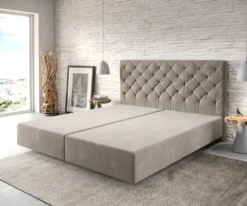 DELIFE Boxspringgestell Dream-Great 180x200 Cm Mikrofaser Beige