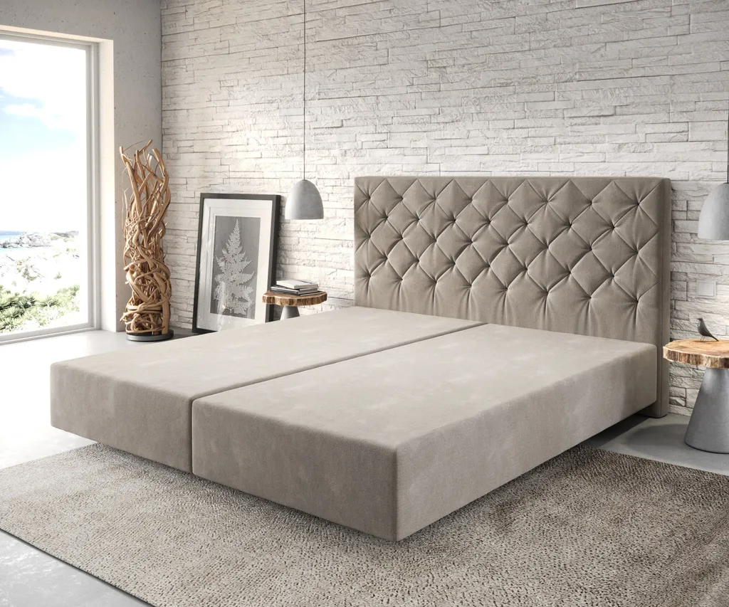 DELIFE Boxspringgestell Dream-Great 180x200 Cm Mikrofaser Beige