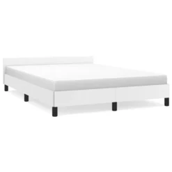 VidaXL Bettgestell Mit Kopfteil Weiß 140x200 Cm Kunstleder