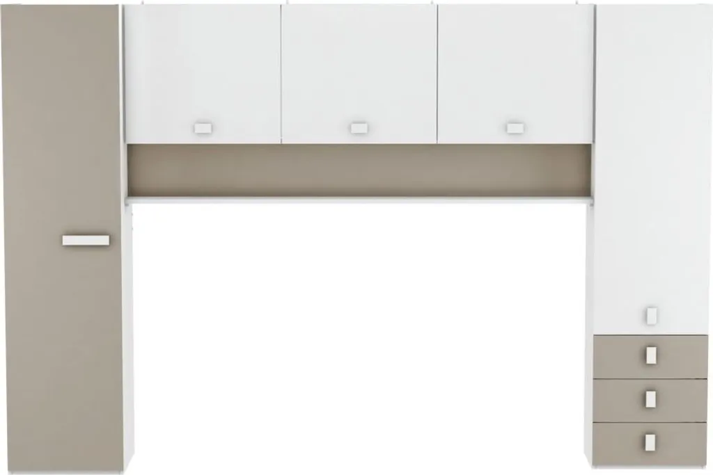 Schrankbett Lou Inkl Bettkasten Weiß / Braun B 304 Jugendzimmer Kinderzimmer Gäste Studentenzimmer Jugendbett Wandbett – Bild 4