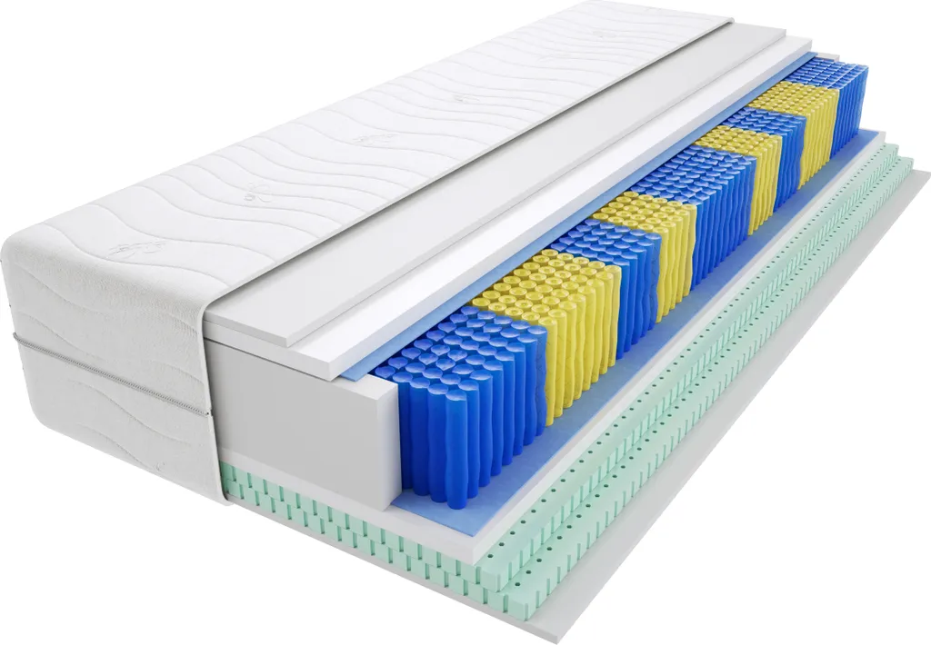 Matratze 90x200 Cm Doppelmatratze, H3 Mittelfest Federkernmatratze, Taschenfederkernmatratze 21 Cm Hoch Latex Hypoallergene, HR-Schaum, Wendematratze Mit Klimafaser, Gesteppter Bezug Siena Multitaschen – Bild 6