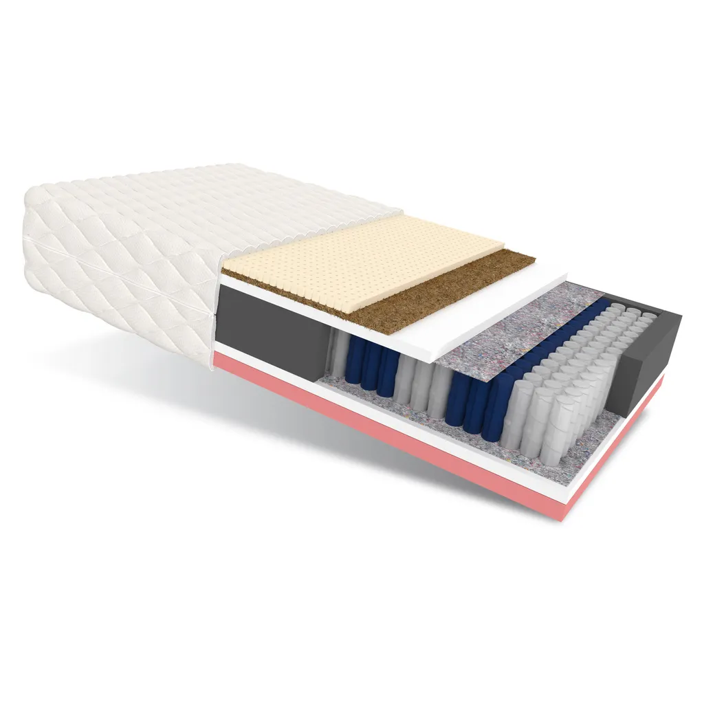 Matratze 160x200 Cm ACTIVE MAX 7 Zonen H3 Taschenfederkern Visco Memory Schaum Latex Kokos Höhe Ca. 28 Cm Waschbaren Bezug Matratzenbezug Premium Jersey – Bild 2