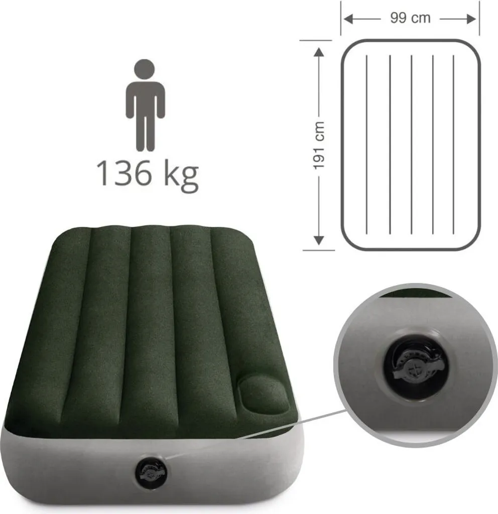 INTEX Luftbett 64761 Twin 99 X 191 X 25 Cm Gästebett Fiber Tech™ Technology – Bild 11