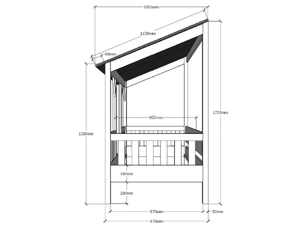 Vipack Hausbett Mit 90 X 200 Cm Liegefläche Und Bettschublade, Korpus Weiß Lackiert, Dach In Weiß – Bild 13