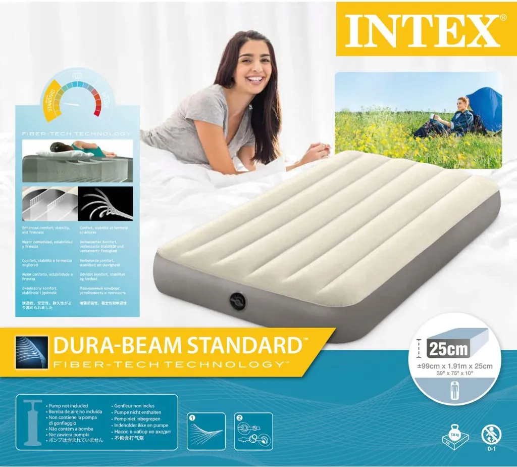 Intex Dura Beam Standard Deluxe Inflatable Mattress Single High 99 X 191 X 25 Cm – Bild 15