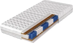 Mirjan24 Matratze Atena, Schaumstoff-Taschenfederkern-Kokosmatratze, Hypoallergene, 7 Härtezonen (Liegefläche: 180x200 Cm)