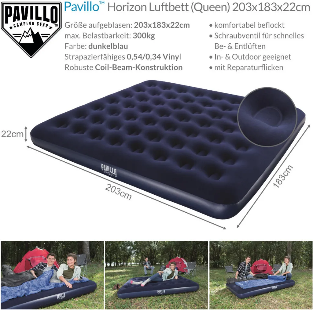 Bestway Pavillo™ Horizon Luftbett (King) 203x183x22 Cm, Luftbett King-Size – Bild 17