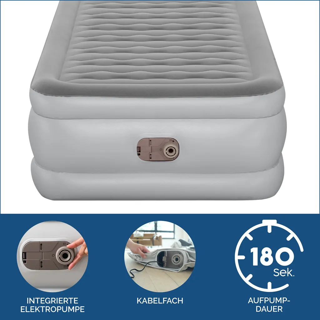 Bestway TriTech™ Single-XL-Luftbett Mit Antimikrobieller Oberfläche & Integrierter Elektropumpe 203 X 97 X 46 Cm – Bild 6