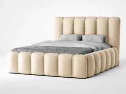 GRAINGOLD Modern Polsterbett 180x200 Cm Cloud - Bett Mit Lattenrost & Bettkasten - Dicker Schaum, Samtstoff - Beige (Monolith 04)