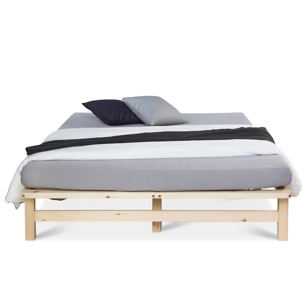 Homestyle4u 1909, Palettenbett 140x200 Cm Massivholzbett Palettenmöbel Bett Holzbett Futonbett – Bild 7