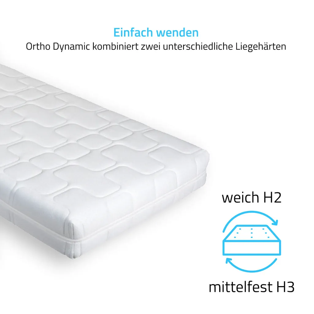 HOME DELUXE - Matratze Ortho DYNAMIC 140 X 200 Cm Weich - Mittelfest Doppelmatratze Komformatratze Waschbare Matratze – Bild 3