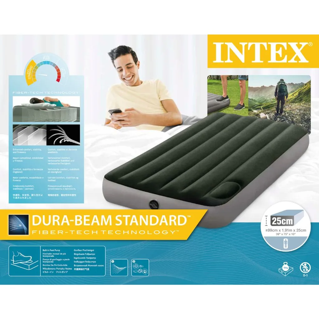 INTEX Luftbett 64761 Twin 99 X 191 X 25 Cm Gästebett Fiber Tech™ Technology – Bild 14