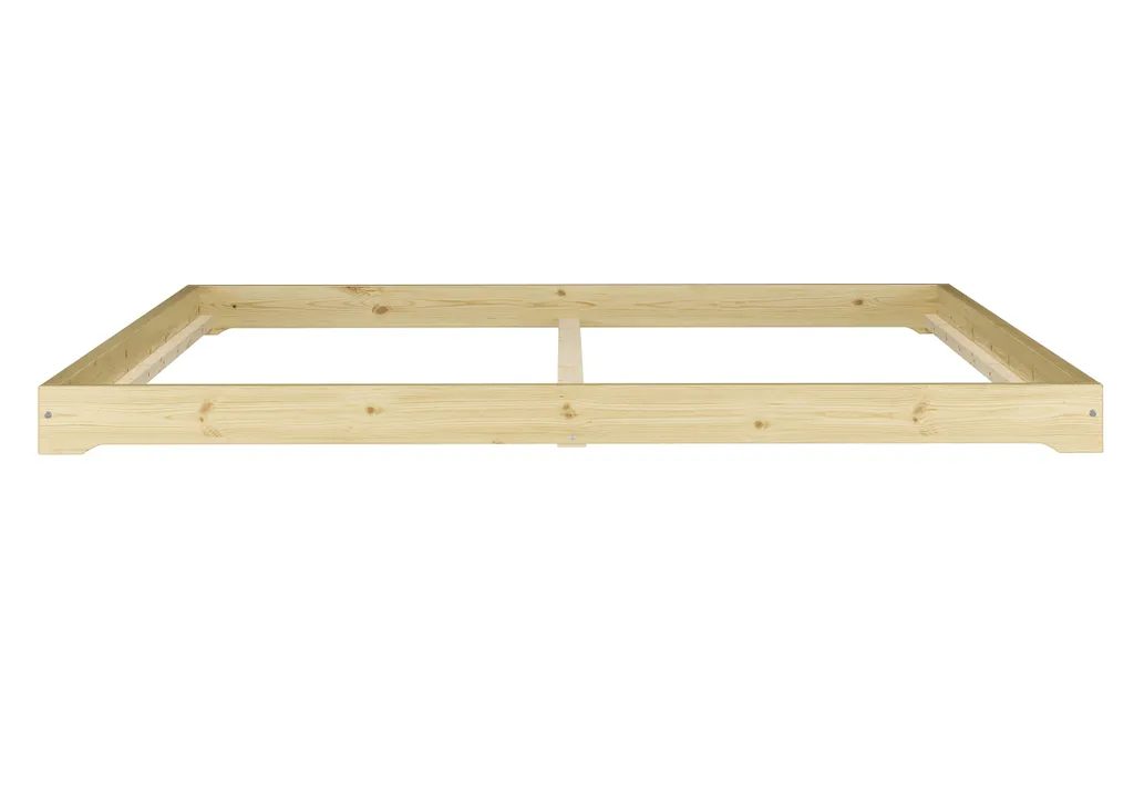 Futonbett Platzsparend Extra Niedriges Studentenbett 140x200 Fichte Tanne Geölt V-60.47-14Rollrost Inkl. – Bild 3