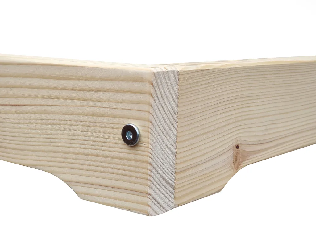 Futonbett Platzsparend Extra Niedriges Studentenbett 140x200 Fichte Tanne Geölt V-60.47-14Rollrost Inkl. – Bild 5